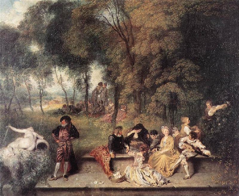 WATTEAU, Antoine Merry Company in the Open Air1 oil painting image